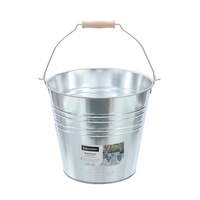2x Large Galvanised Steel Metal Bucket Handle Ice Water Drink Wine Cooler Tub