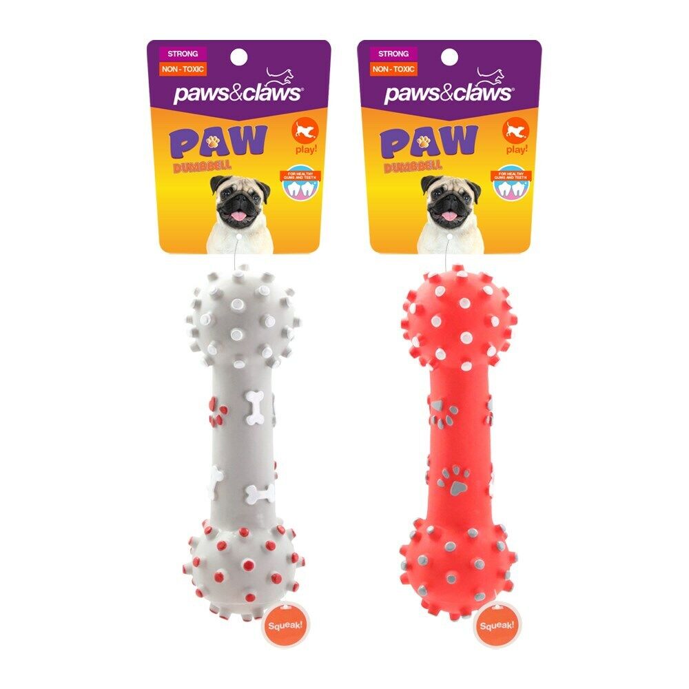 2x Squeaky Dumbbell Pet Chew Toys 25cm Dog Puppy Bite Training Teeth Interactive Australia