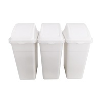 2x Swing Top Tidy Bin 45L Rubbish Trash Can Waste Basket Garbage Kitchen Office