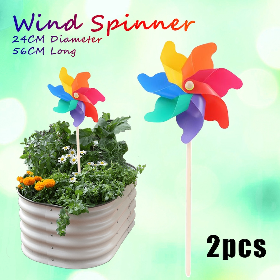 2x Wind Spinner 56cm Windmill Garden Pinwheel Kids Toy Window Home Decoration