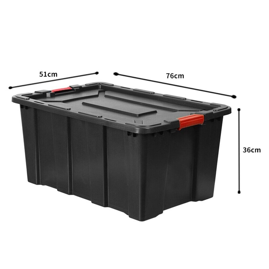 Buy 3 x 100L Large Heavy Duty Plastic Storage Box Crate Tote Organiser ...