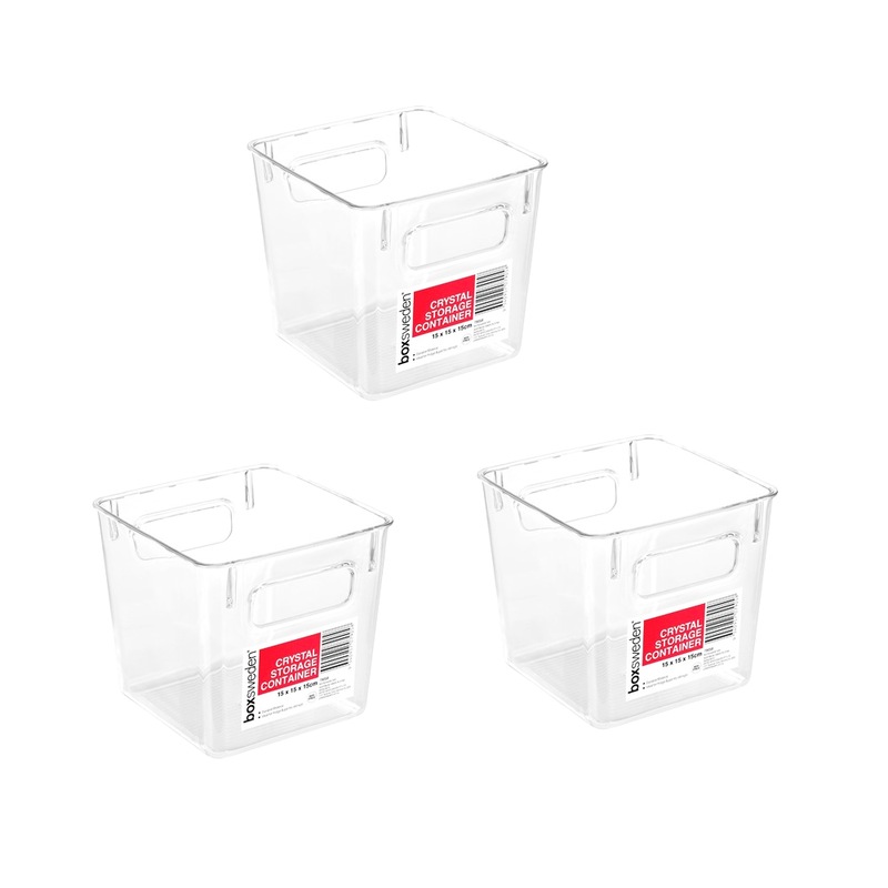 Buy 3 x Clear Plastic Storage Container MED Kitchen Fridge Pantry