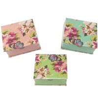 3 x Memo Block Floral Flower Theme 9x9CM Writing Pad Paper Note Square Pink
