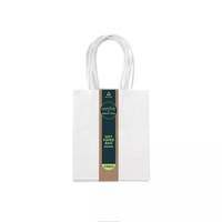 30 x Small Kraft Craft White Paper Party Carry Bags Handle Gift Bags 14CM