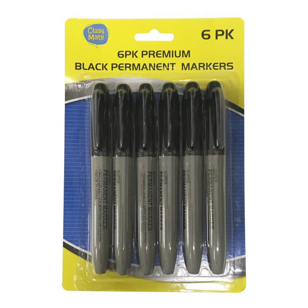 30pcs Thick Black Permanent Markers Marker Pen School Office Home Adult Size