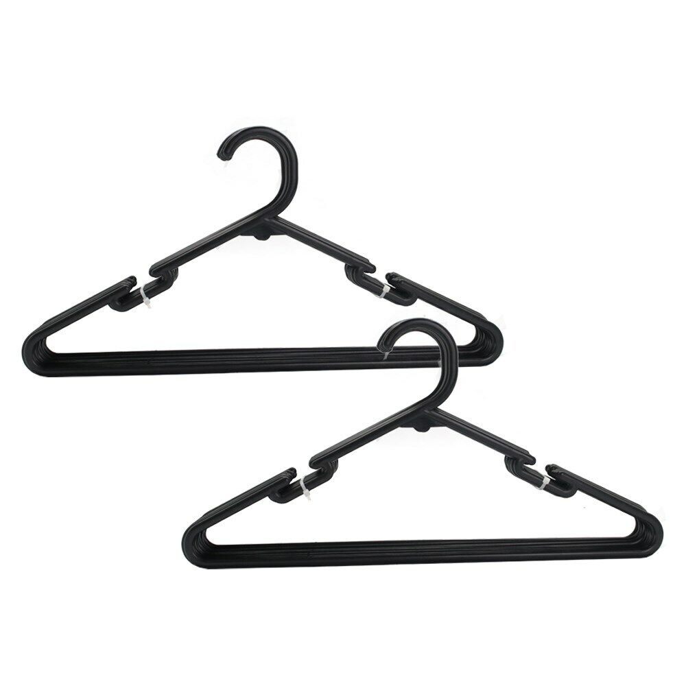30x Plastic Black Clothes Hangers Large 40cm Adult Cloth Coat Shirt Clothing