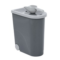 32L Pet Food Storage Container w Scoop Wheel Bin Dispenser Dog Cat Bird Feed Box