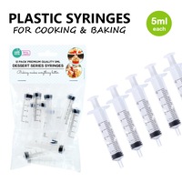 36PK Plastic Syringes 5mL Disposable Sampler Pastry Baking Cake Cream Icing Decor