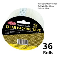 36x Clear Packing Tape Sticky Packaging 50meter x 48mm Adhesive Box Sealing