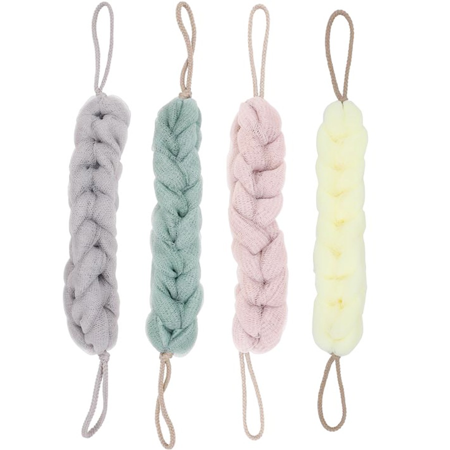 4 x Body Back Shower Loofah Long Bath Sponge Scrubber Spa Exfoliate Puff Brush