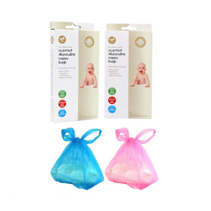 400 Disposable Scented Baby Nappy Sack Bin Waste Bags With Handles Poo ...