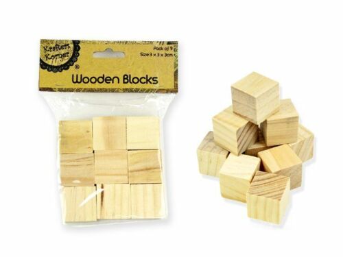 45pc 3cm Wooden Blocks Cube Square Craft Wood Puzzle Building Stacking Paint Toy