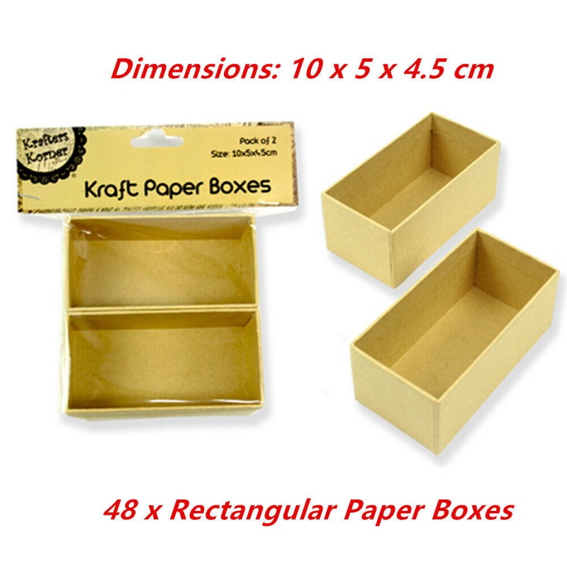 Buy 48 x Rectangular Paper Mache Kraft Box High Container Storage Brown