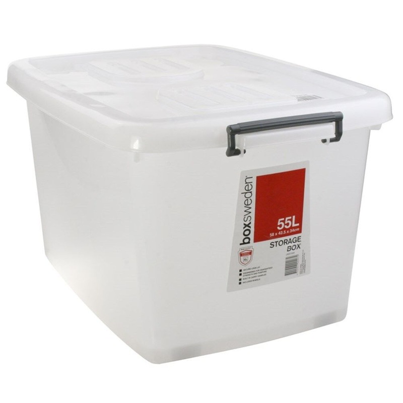 Buy 5 x 55L Heavy Duty Large Plastic Storage Tubs 55L Crate Containers