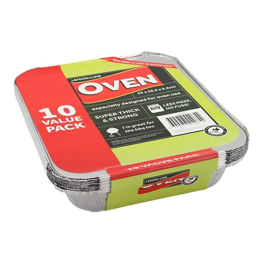 50 x Aluminum Foil Trays BBQ Disposable Roasting takeaway Oven Baking Containers Lids