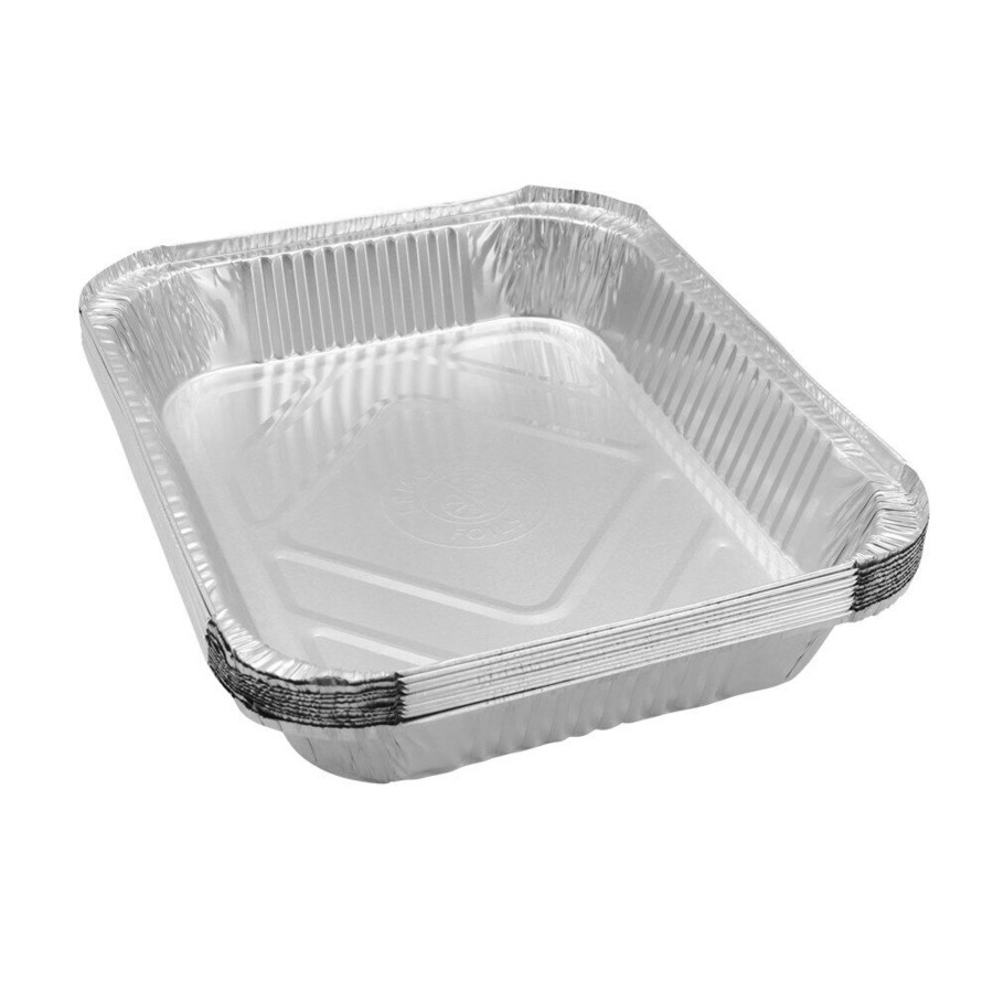 50 x Aluminum Foil Trays BBQ Disposable Roasting takeaway Oven Baking Containers Lids