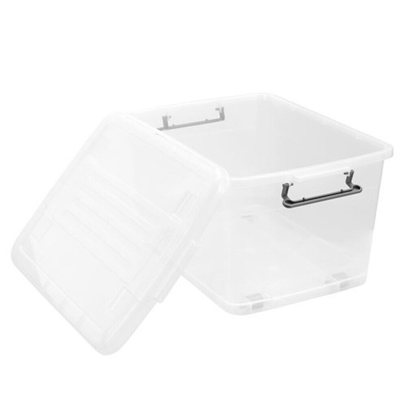 Buy 52L Storage Roller Tub Container With Wheels Plastic Bin Crate ...