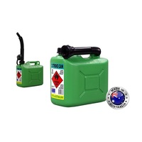5L Green 2 Stroke Fuel Can & Flexible Pourer Spout Anti Glug Jerry Can Container