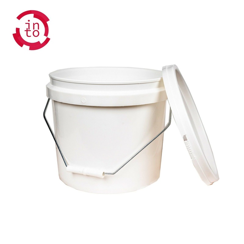 Buy 5pk Quadrant 10L Tamper Evident Lid Round Pail Plastic Storage