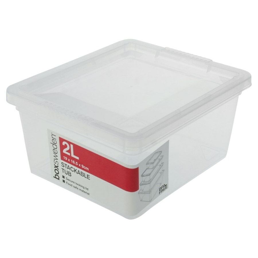 2l Container Box Buy 5x Clear Plastic Storage Container Tubs Lids 2L Boxes Lockable Box ...