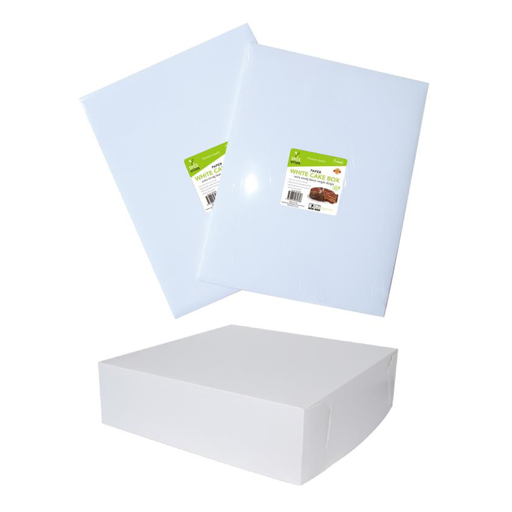 5x Large White Cake Boxes 35CM Wedding Birthday Square Paper Cardboard Container