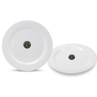 6 x 28 cm Round Melamine White Dinner Plate Plates Birthday Wedding Party Cafe Pub