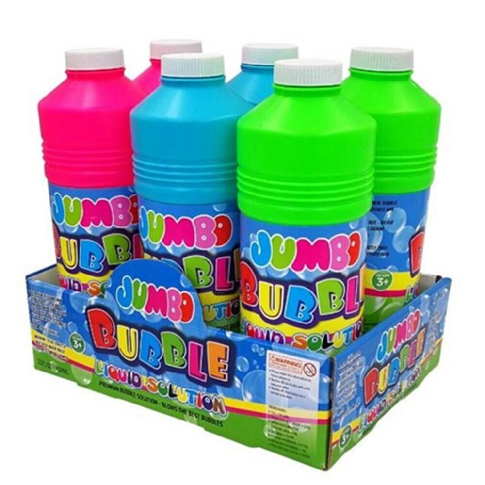 6 x 900ml Jumbo Bubble Solution Bottles for Bubble Wand Kids Summer Toy Non-Toxic