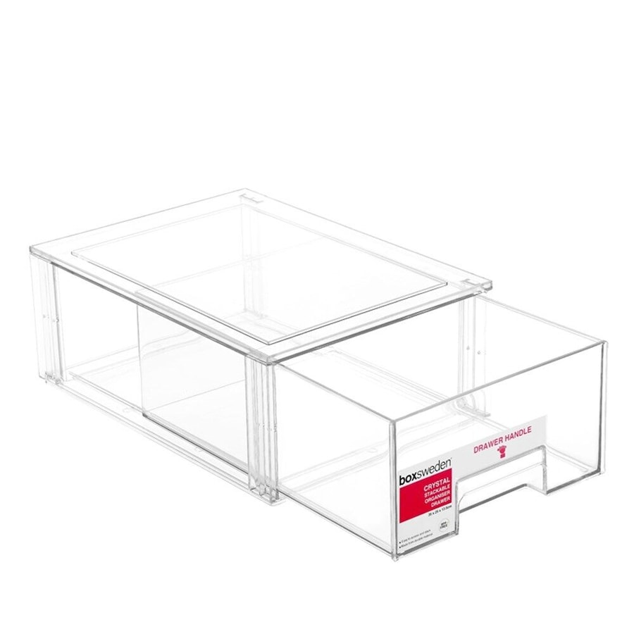 6 x Boxsweden Stackable Organiser Drawer 35x25cm Storage Container Box w/ Handle