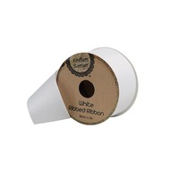 6 x Ribbed Ribbon Rolls WHITE 38MMx3M Grosgrain Gift Wrap Decor Bookscrapping