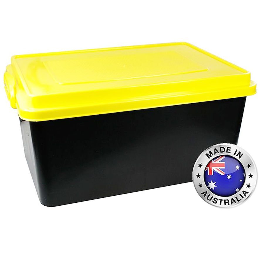 72L Large Heavy Duty Plastic Storage Tub Container Box W/ Lid Australia Made