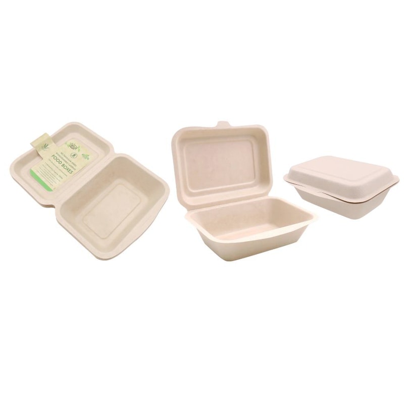 Buy 80 x Sugarcane Food Boxes Biodegradable Disposable Takeaway Clam ...