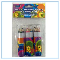 90 X MINI COLOURING PENCILS IN POLKA DOT DESIGN TUBE CASE BAG FILLER CRAFT D
