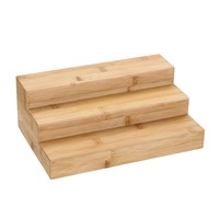 Bamboo 3 Tier Spice Shelf Rack Kitchen Jar Organiser Display Tray Wooden Storage