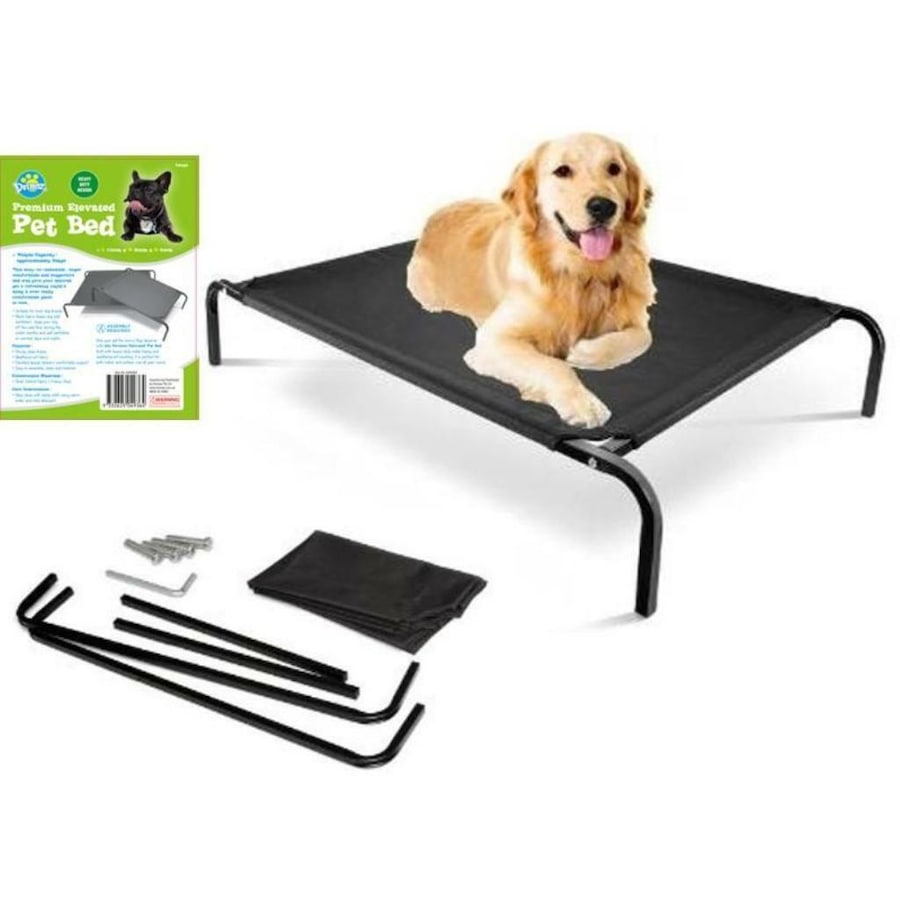 Bed Elevated Pet Dog Cot Outdoor Indoor Large Raised Frame Steel Camping 110cm D