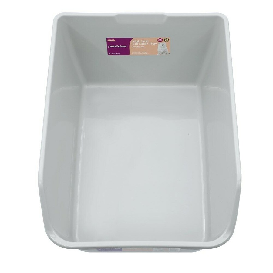 Deep Cat Litter Tray Large High Wall Pet Toilet Tray Raised Box Pan Kitty Indoor
