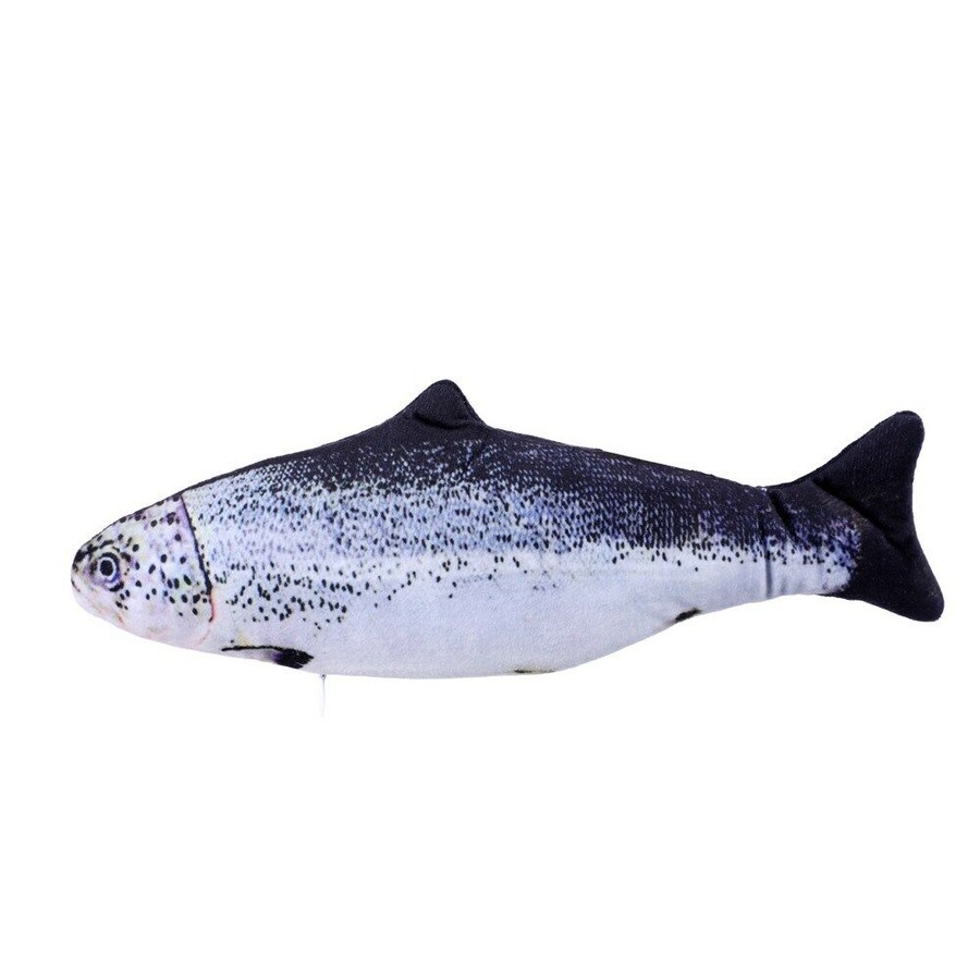 Electric Flippy Fish Cat Toy w Catnip Realistic Interactive USB Rechargeable