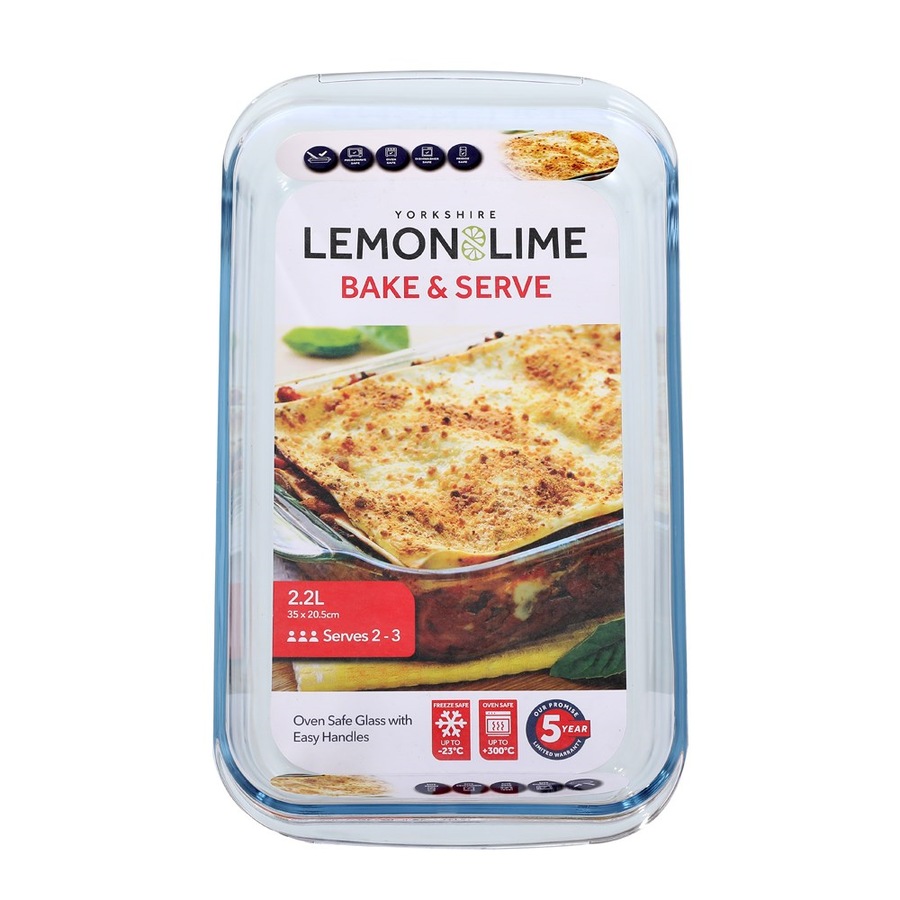 Glass Baking Dish 35x20CM Oven Safe Bakeware Pie Bake Tray Casserole Cooking