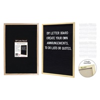 Letter Board 30x45cm Wooden Frame Message Note Memo Teaching Black Menu Display