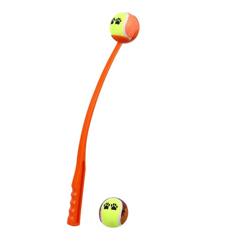 Buy Pet Ball Launcher w/ 2 Tennis Balls Thrower Dog Play Ball Interactive Sports Toy MyDeal