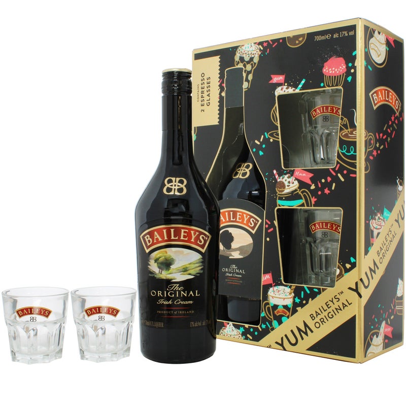 Buy Baileys Original Irish Cream Liqueur With 2 Glasses Gift Pack - MyDeal