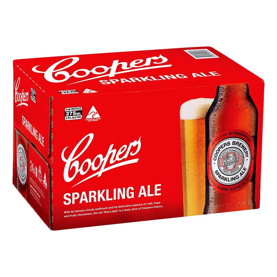 Coopers Sparkling Ale Bottles (24 x 375mL)