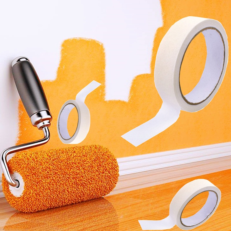 12rolls Painter Masking Tape DIY Label Surface Painting Crepe Adhesive Paper 24mmx20M Unbranded