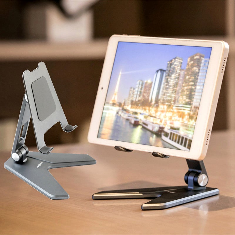 AINPECCA Universal Aluminum Ipad Stand Tablet Stand Mobile Holder Desk Stand Gunmetal Foldable Adjustable