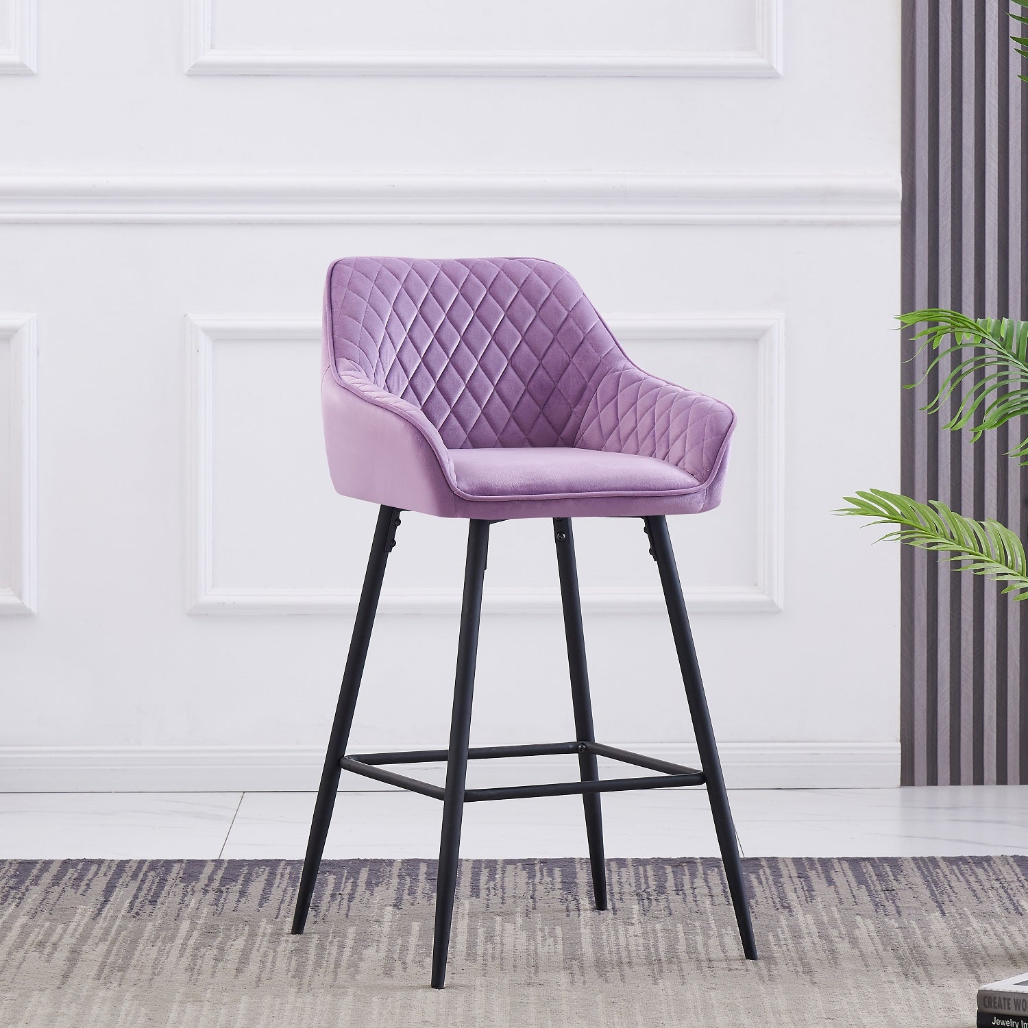 purple swivel bar stools