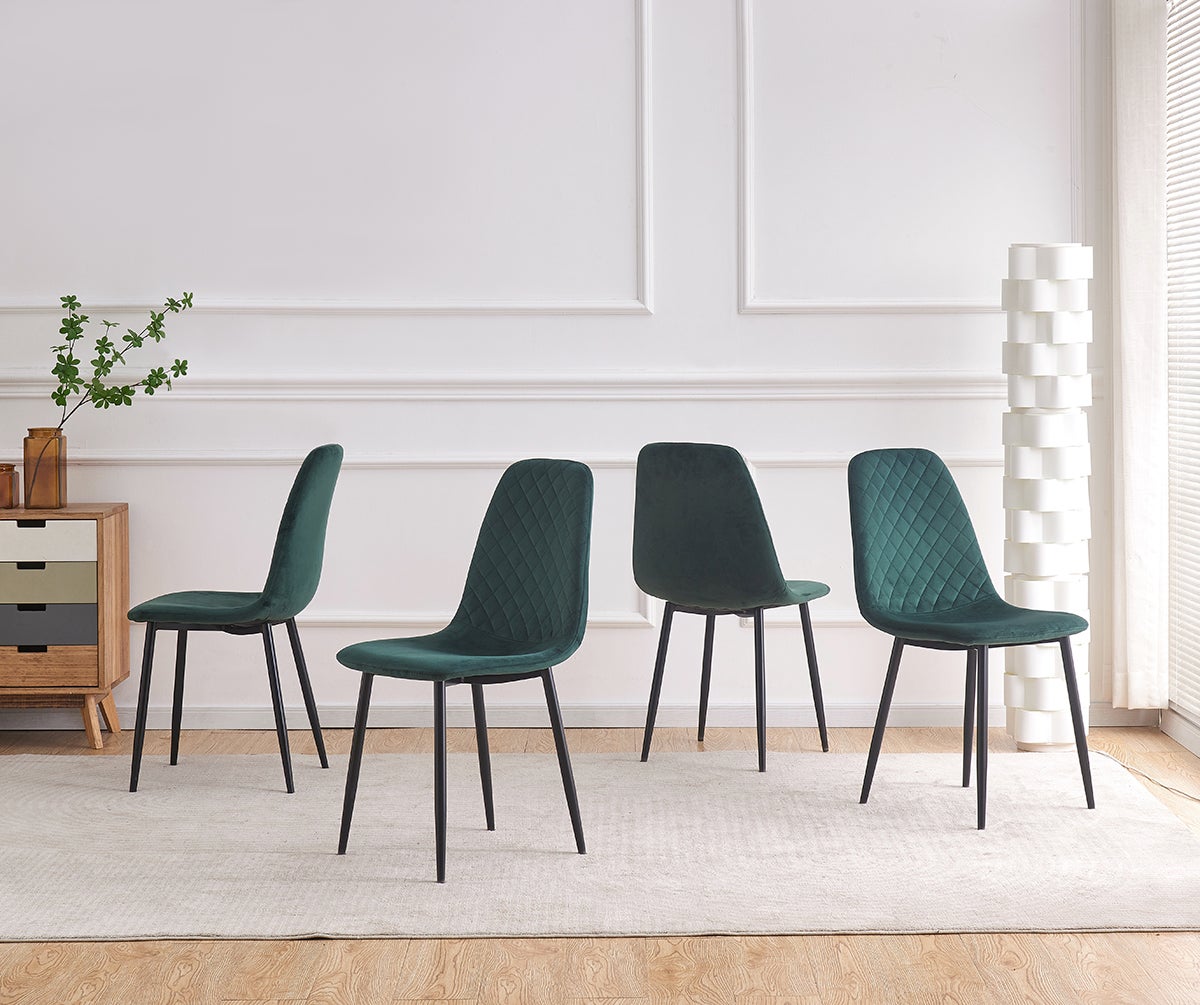 green dining chairs black legs