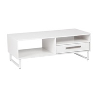 Maestro Furniture Ashley Collection Open Shelf Coffee Table W/ 1-Drawer - White
