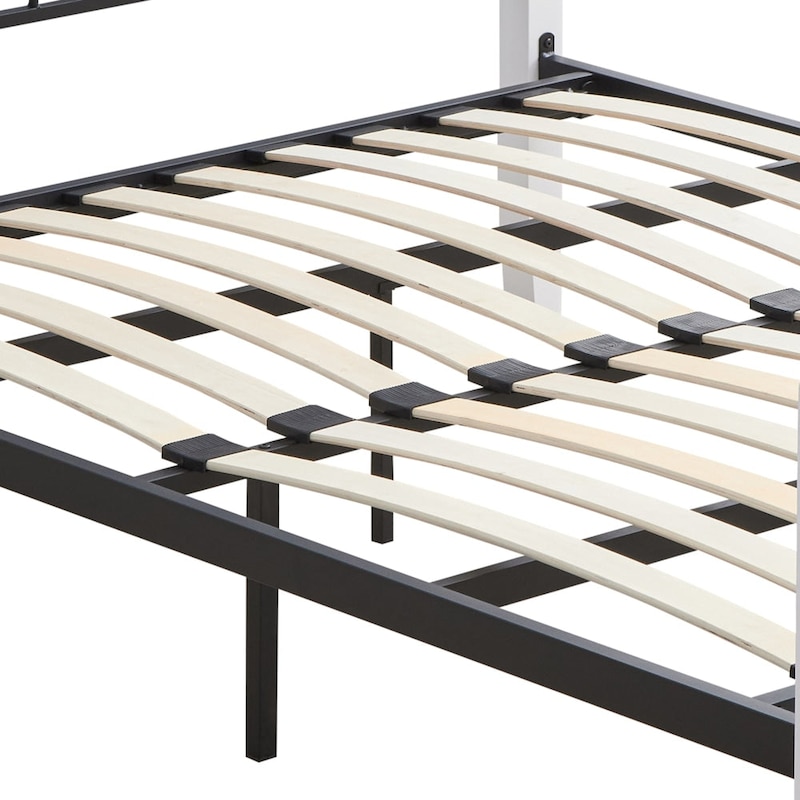 Buy Ashley Queen Size Bed Frame - Black Metal Frame - White - Mydeal