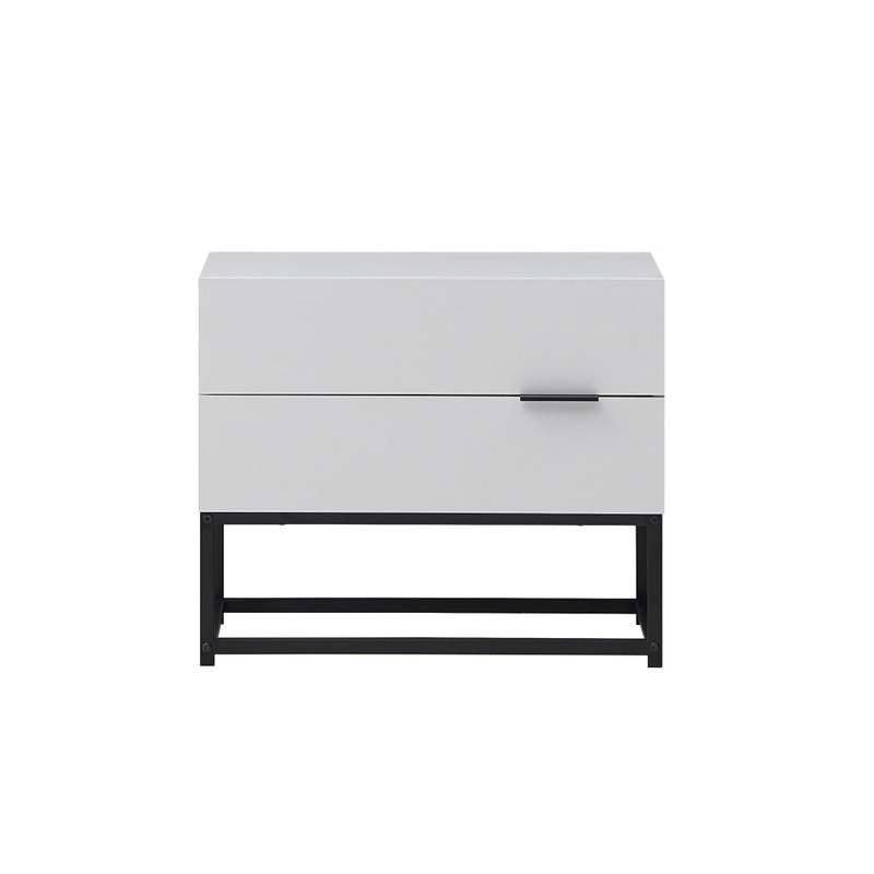 Buy Brian Modern Bedside Table Nightstand W/ 2Drawers White/Black MyDeal