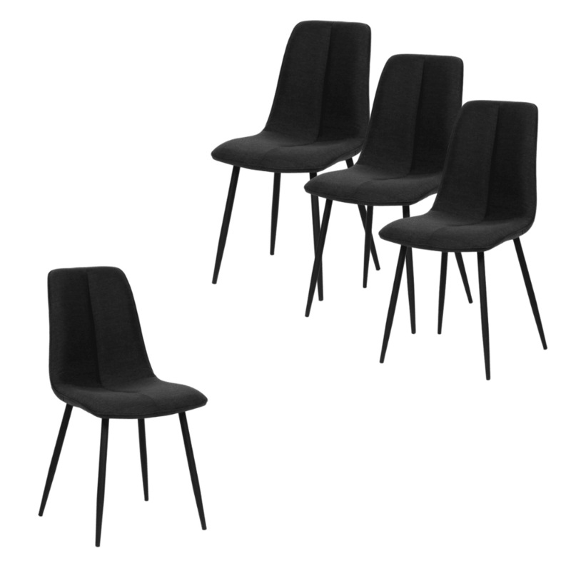 Buy HomeStar Set Of 4 Barley Velvet Fabric Kitchen Dining Chair Metal