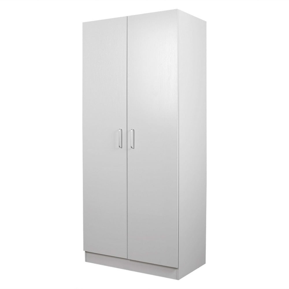 Modern 2-Door Multi-Purpose 5-Tier Cupboard Pantry Storage Cabinet - White